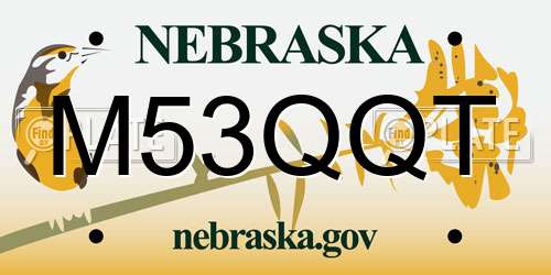 M53QQT Nebraska License Plate