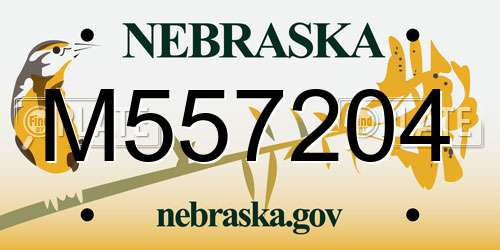 M557204 Nebraska License Plate
