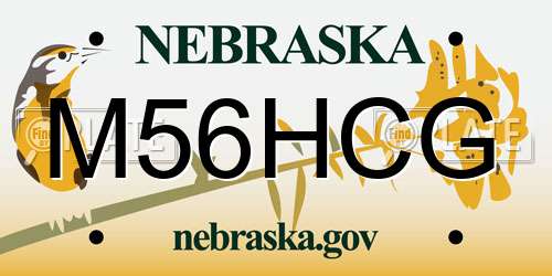 M56HCG Nebraska License Plate