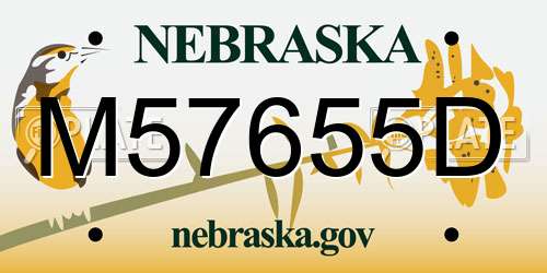 M57655D Nebraska License Plate
