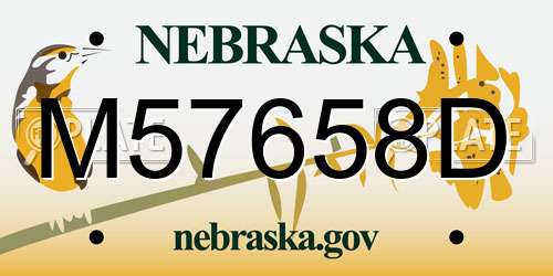 M57658D Nebraska License Plate