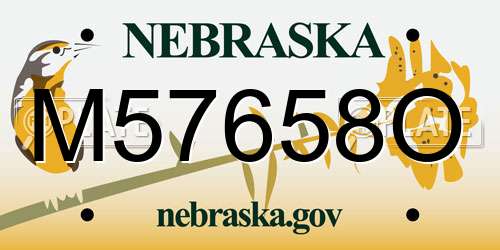 M57658O Nebraska License Plate