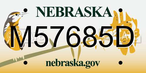 M57685D Nebraska License Plate
