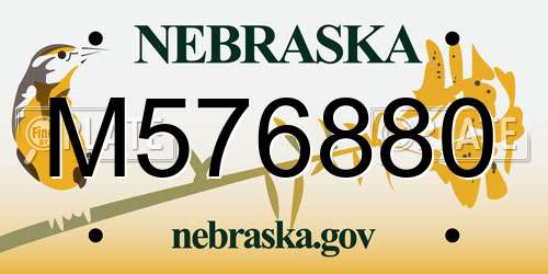 M576880 Nebraska License Plate