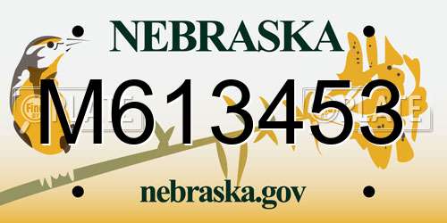 M613453 Nebraska License Plate