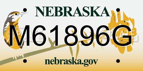 M61896G Nebraska License Plate