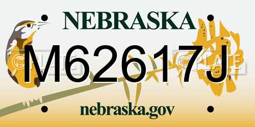 M62617J Nebraska License Plate