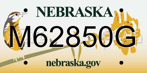 M62850G Nebraska License Plate
