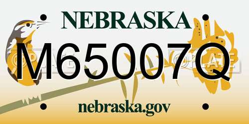 M65007Q Nebraska License Plate