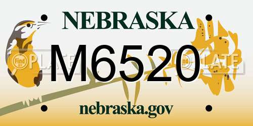 M6520 Nebraska License Plate