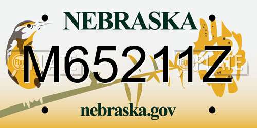M65211Z Nebraska License Plate