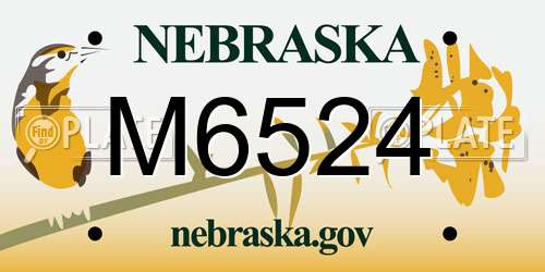 M6524 Nebraska License Plate