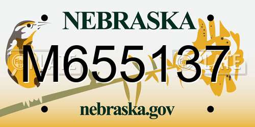 M655137 Nebraska License Plate