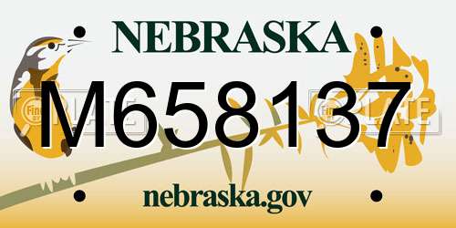 M658137 Nebraska License Plate
