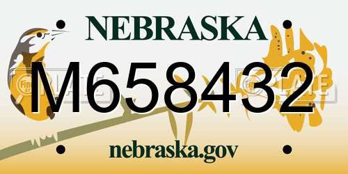 M658432 Nebraska License Plate