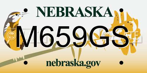 M659GS Nebraska License Plate
