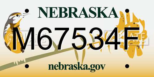 M67534F Nebraska License Plate
