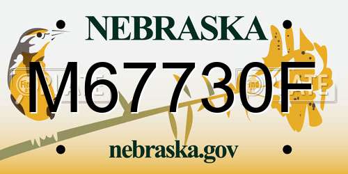 M67730F Nebraska License Plate