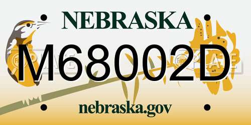 M68002D Nebraska License Plate