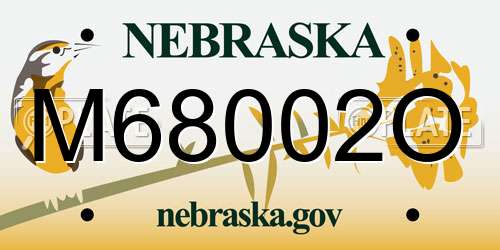 M68002O Nebraska License Plate