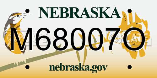 M68007O Nebraska License Plate
