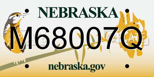 M68007Q Nebraska License Plate