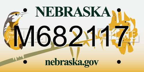 M682117 Nebraska License Plate