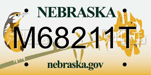 M68211T Nebraska License Plate