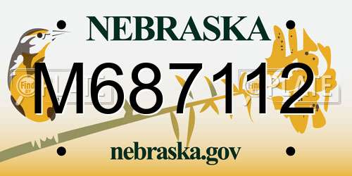 M687112 Nebraska License Plate