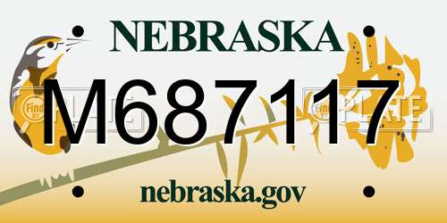 M687117 Nebraska License Plate