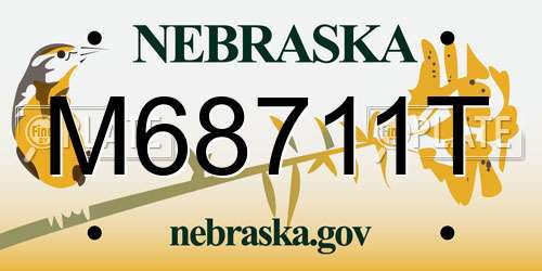 M68711T Nebraska License Plate