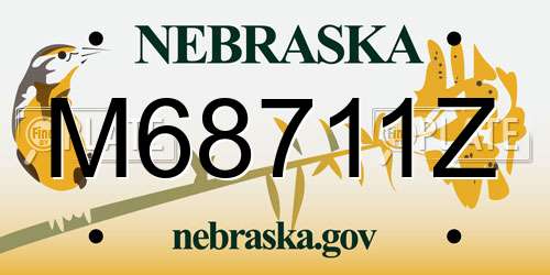 M68711Z Nebraska License Plate