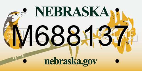 M688137 Nebraska License Plate