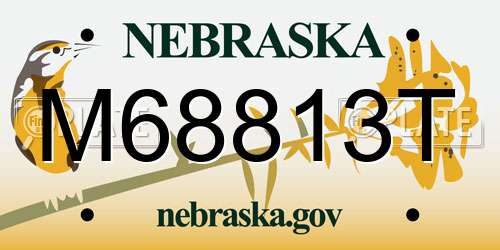 M68813T Nebraska License Plate