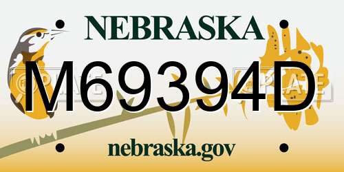 M69394D Nebraska License Plate