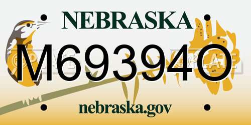 M69394O Nebraska License Plate