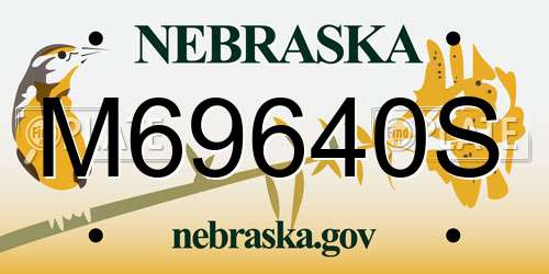 M69640S Nebraska License Plate