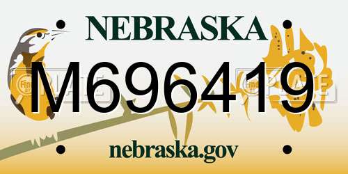 M696419 Nebraska License Plate