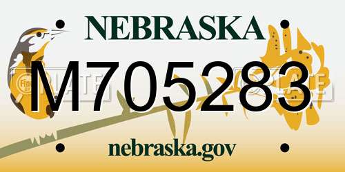 M705283 Nebraska License Plate