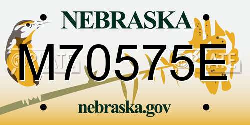 M70575E Nebraska License Plate