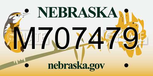 M707479 Nebraska License Plate