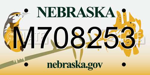 M708253 Nebraska License Plate