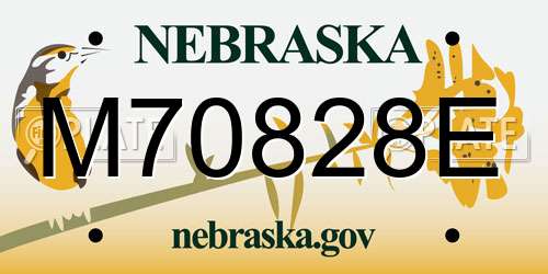 M70828E Nebraska License Plate