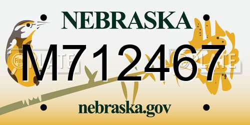M712467 Nebraska License Plate