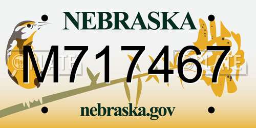 M717467 Nebraska License Plate
