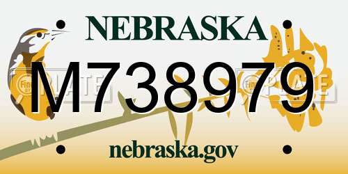 M738979 Nebraska License Plate