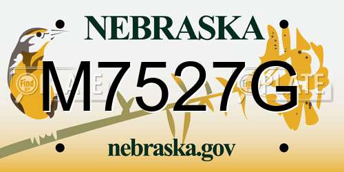 M7527G Nebraska License Plate