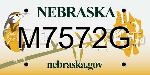 M7572G Nebraska License Plate