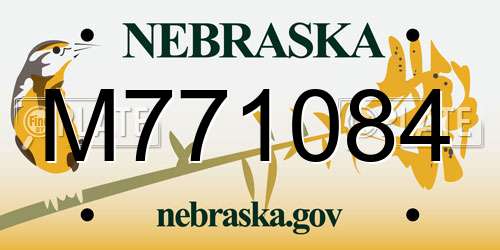 M771084 Nebraska License Plate