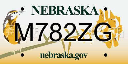 M782ZG Nebraska License Plate